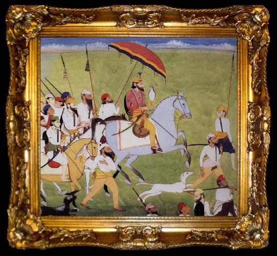 framed  unknow artist Wheel Shah Dhian Singh on the hunt, ta009-2